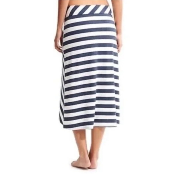 Athleta Ribbon Stripe Faux Wrap Tulip Hem Midi Skirt - Picture 2 of 6